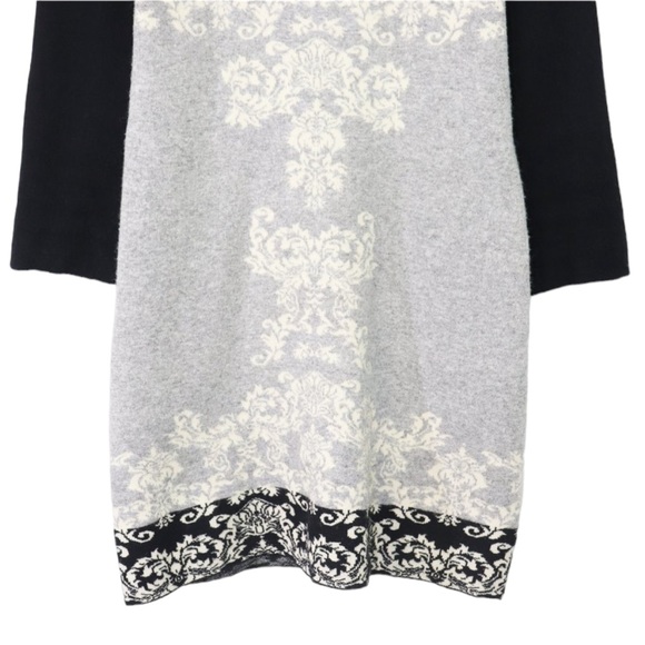 PAPILLON | Sweater Mini Dress 3/4 Sleeves Gray Black XL Style #SD5421 NEW - Picture 6 of 9